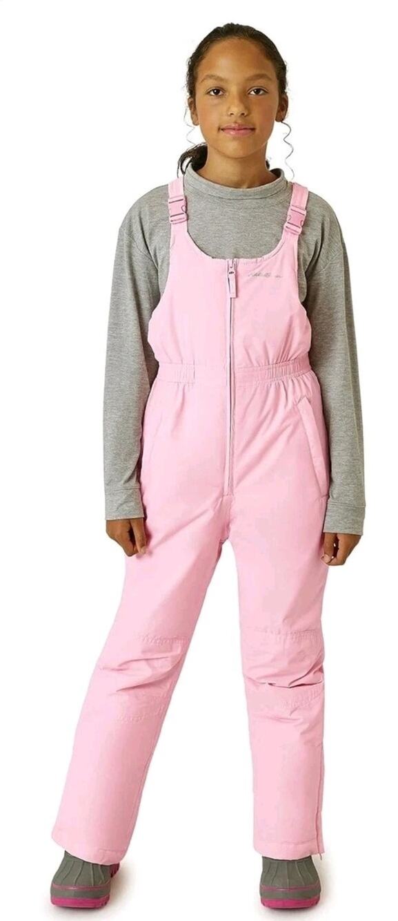 Eddie Bauer Girls Large 14 Soft Pink Adjustable Snow Bibs Snow Pants NWT $88